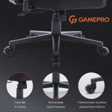Купити Крісло для геймерів GamePro FGC750B Fabric Black - фото 14
