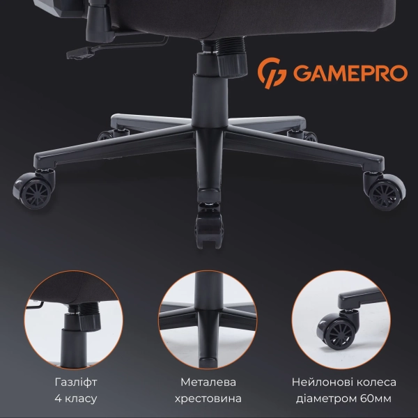 Купити Крісло для геймерів GamePro FGC750B Fabric Black - фото 14