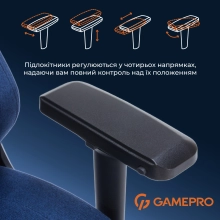 Купити Крісло для геймерів GamePro FGC750DB Fabric Dark Blue - фото 12
