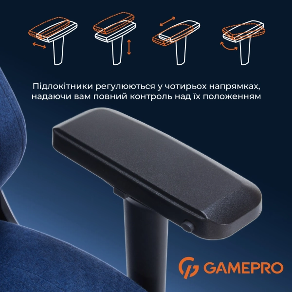 Купити Крісло для геймерів GamePro FGC750DB Fabric Dark Blue - фото 12