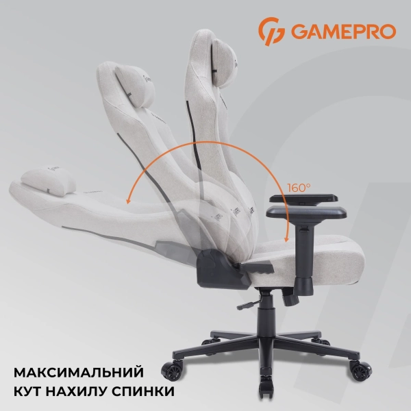 Купити Крісло для геймерів GamePro FGC750LG Fabric Light Gray - фото 12
