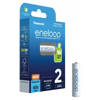 Купить Аккумулятор Panasonic Eneloop NI-MH AAA 800 мАг 2 шт. (BK-4MCDE/2BE) - фото 1