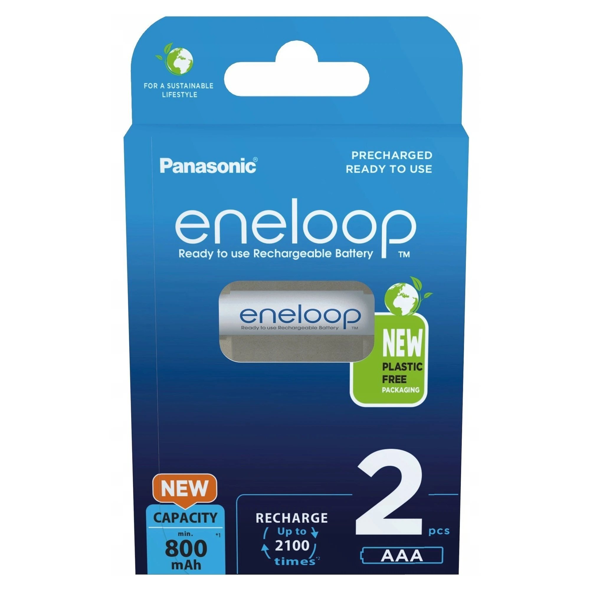 Купить Аккумулятор Panasonic Eneloop NI-MH AAA 800 мАг 2 шт. (BK-4MCDE/2BE) - фото 2
