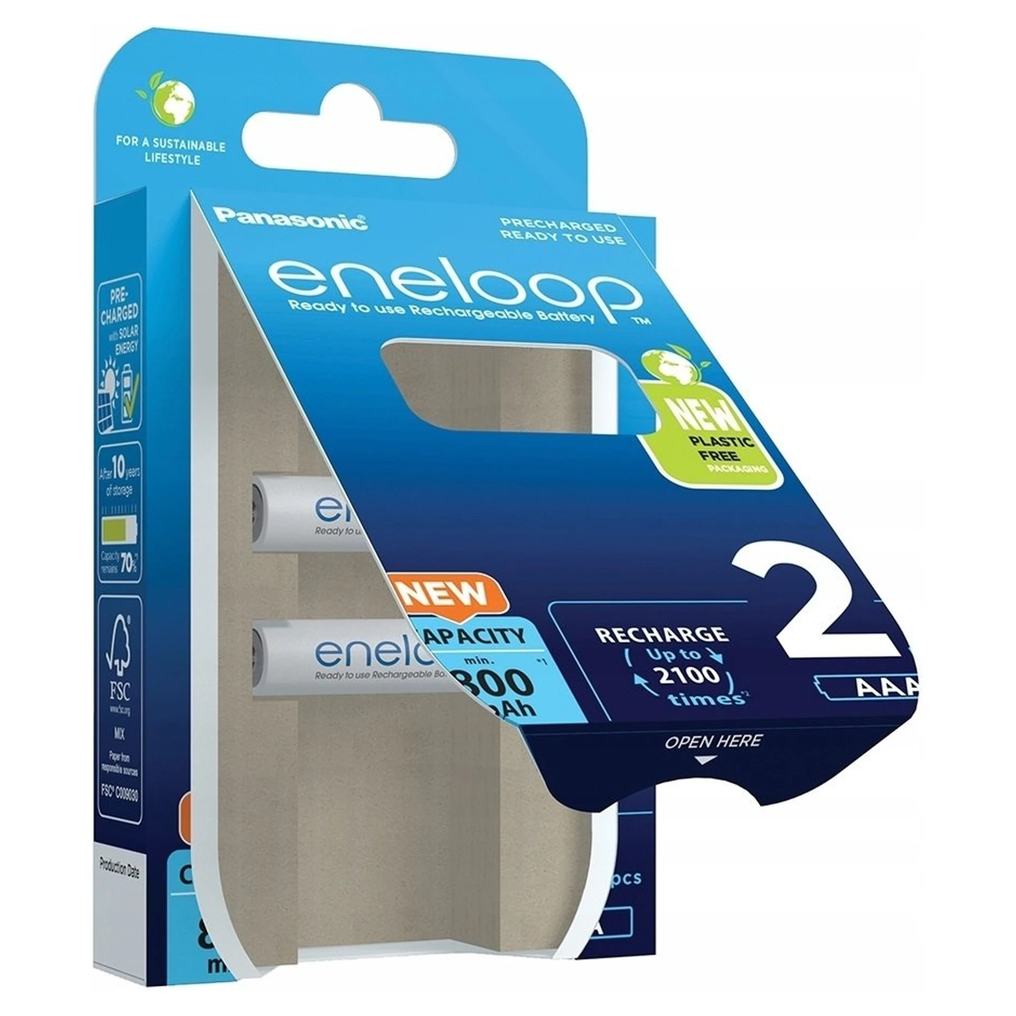Купить Аккумулятор Panasonic Eneloop NI-MH AAA 800 мАг 2 шт. (BK-4MCDE/2BE) - фото 4
