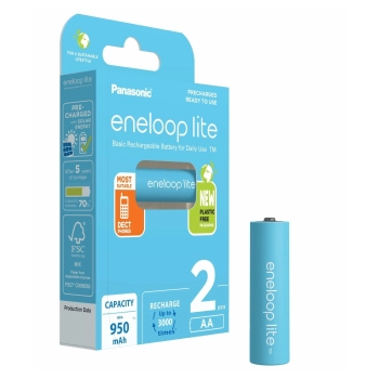 Купити Акумулятор Panasonic Eneloop NI-MH Lite AA 950 мАг 2 шт. (BK-3LCCE/2BE) - фото 1