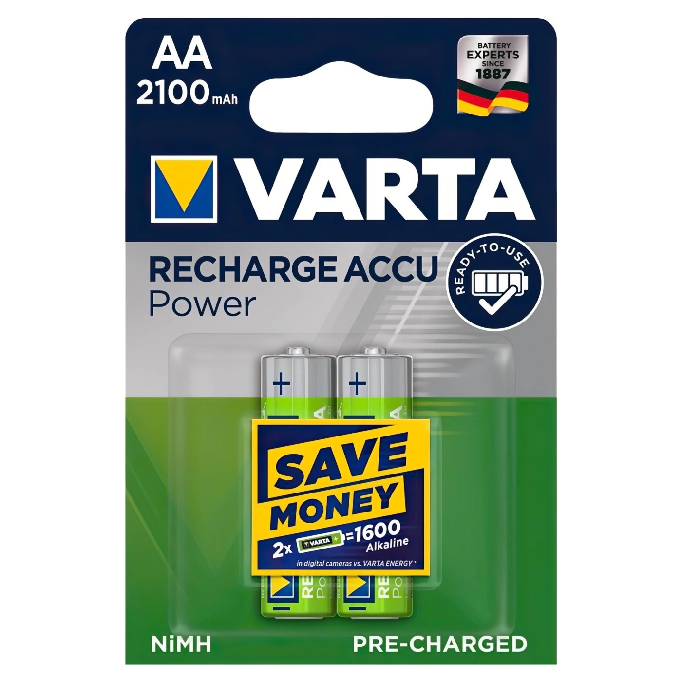 Купити Акумулятор VARTA NI-MH Power AA 2100 мАг 2 шт. (56706101402) - фото 1