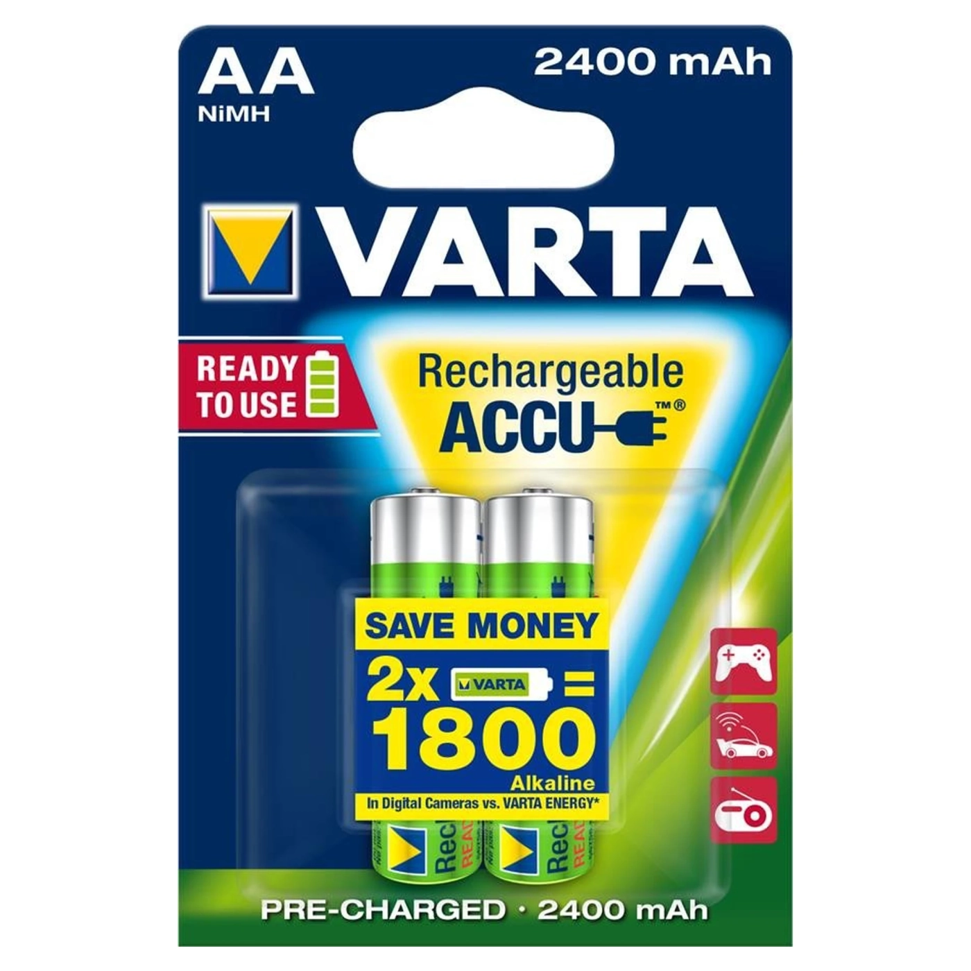 Купити Акумулятор VARTA NI-MH Power AA 2400 мАг 2 шт. (56756101402) - фото 1