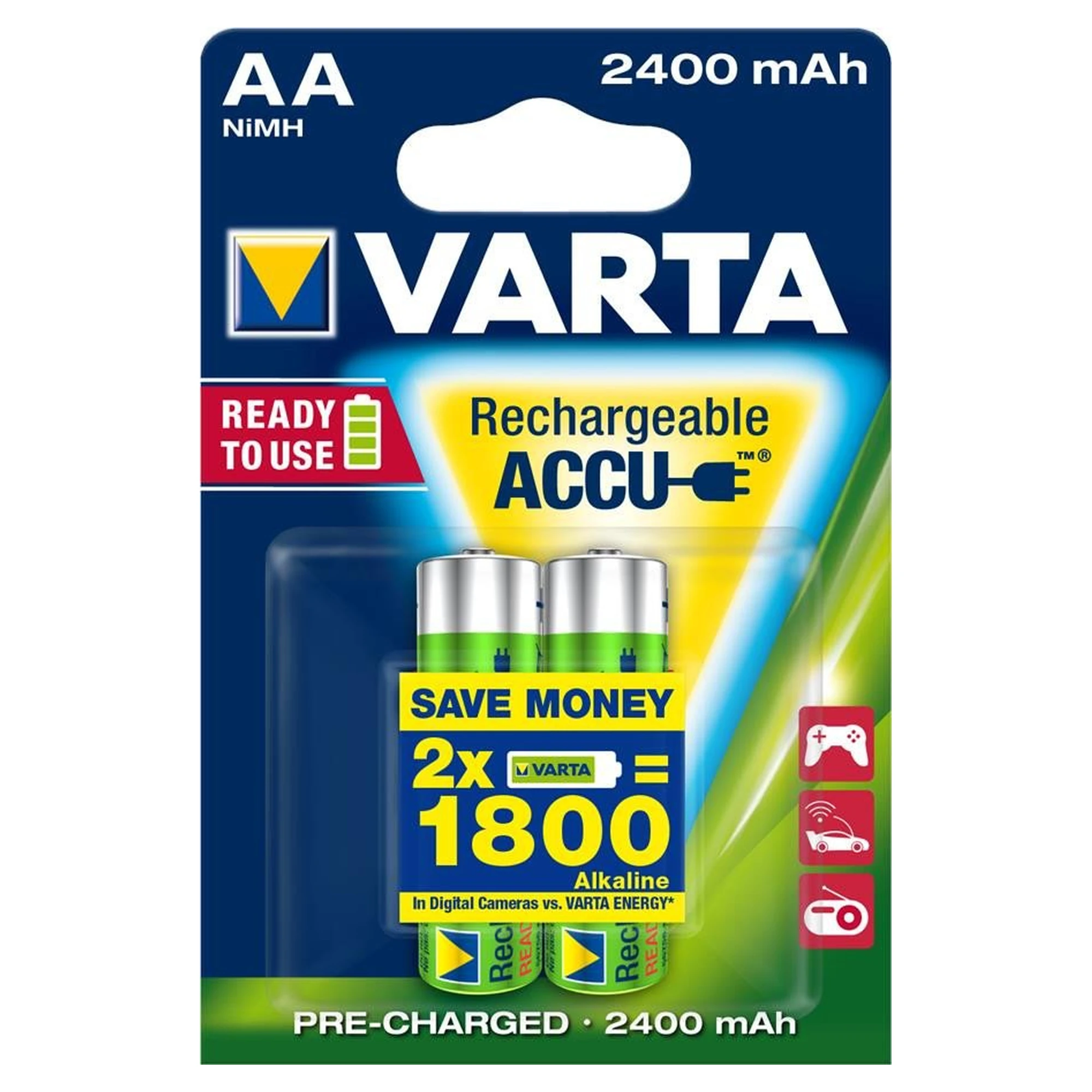 Купити Акумулятор VARTA NI-MH Power AA 2400 мАг 2 шт. (56756101402) - фото 1