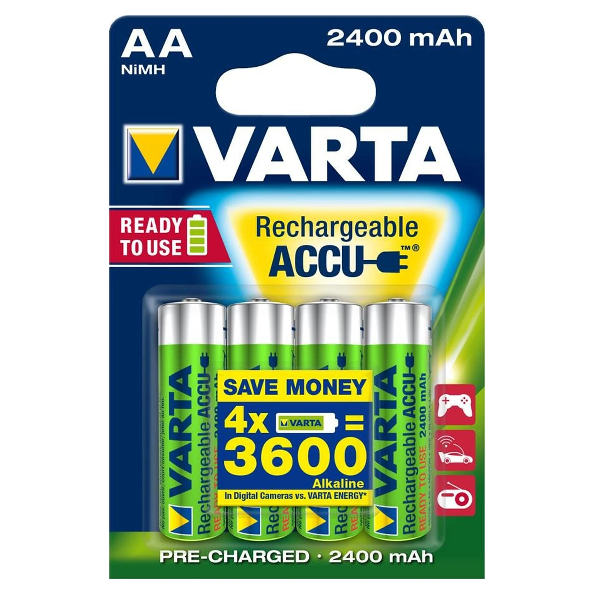 Купить Аккумулятор VARTA NI-MH Power AA 2400 мАг 4 шт. (56756101404) - фото 1