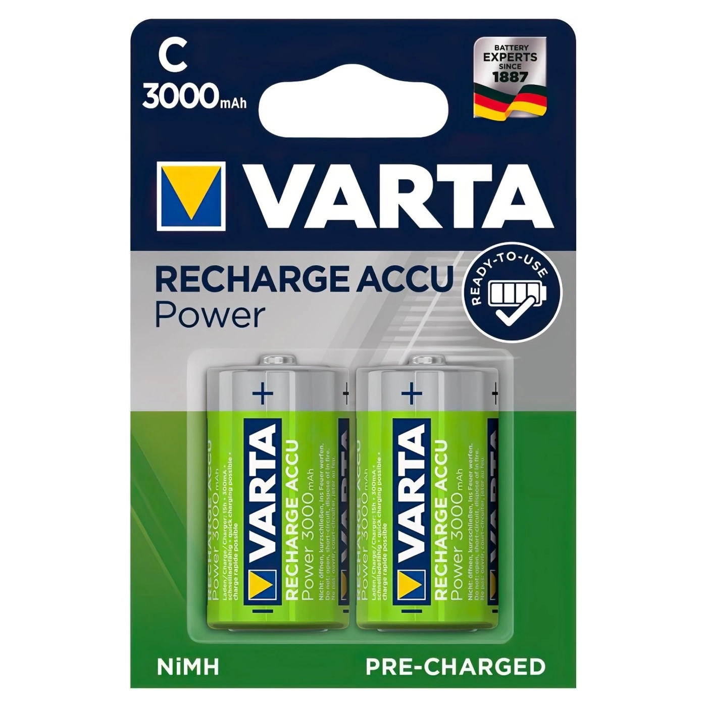 Купити Акумулятор VARTA NI-MH Power C(LR14) 3000 мАг 2 шт. (56714101402) - фото 1