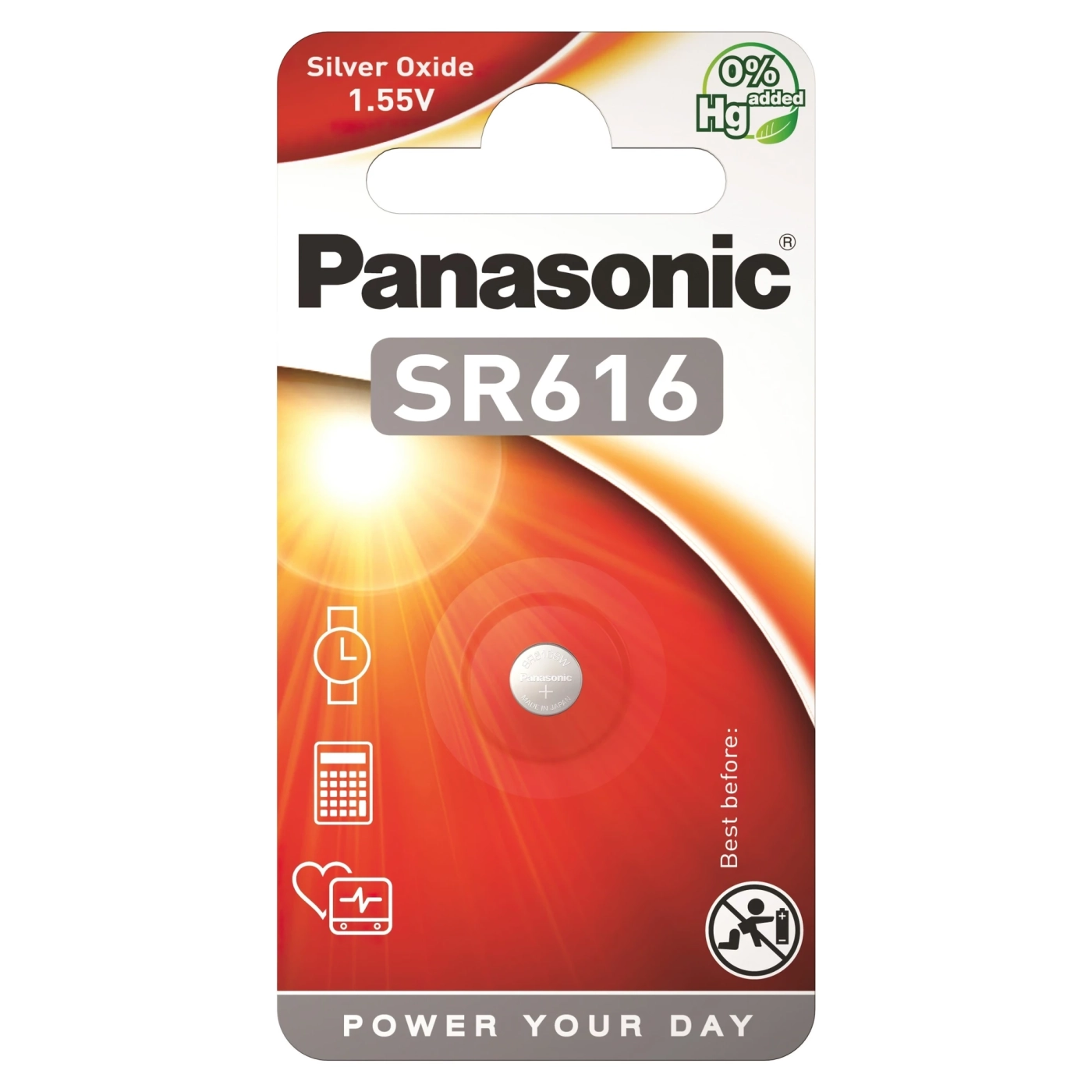 Купити Батарейка Panasonic Silver Oxide SR616 1 шт. (SR-616EL/1B) - фото 1