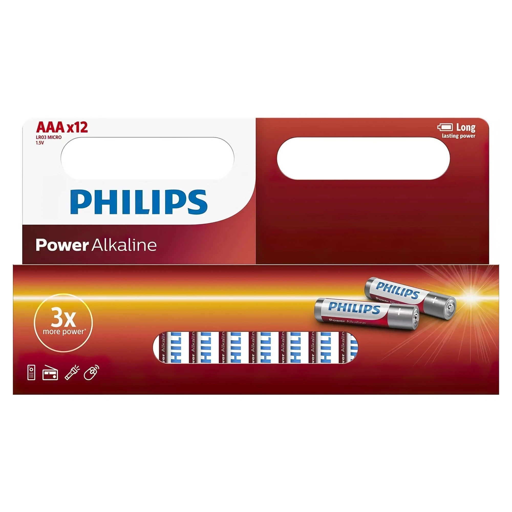 Купить Батарейка Philips Power ALKALINE AAA 12 шт (LR03P12W/10) - фото 1