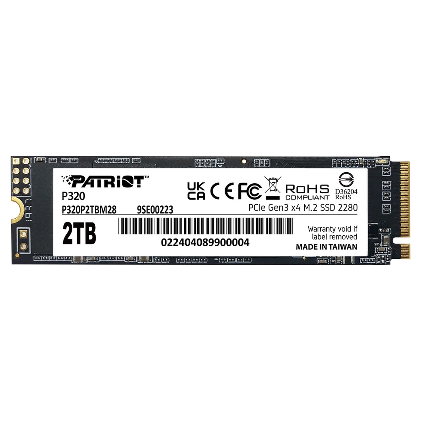 Купить SSD диск Patriot P320 M.2 2TB PCIe 3.0 x4 NVMe TLC (P320P2TBM28) - фото 1