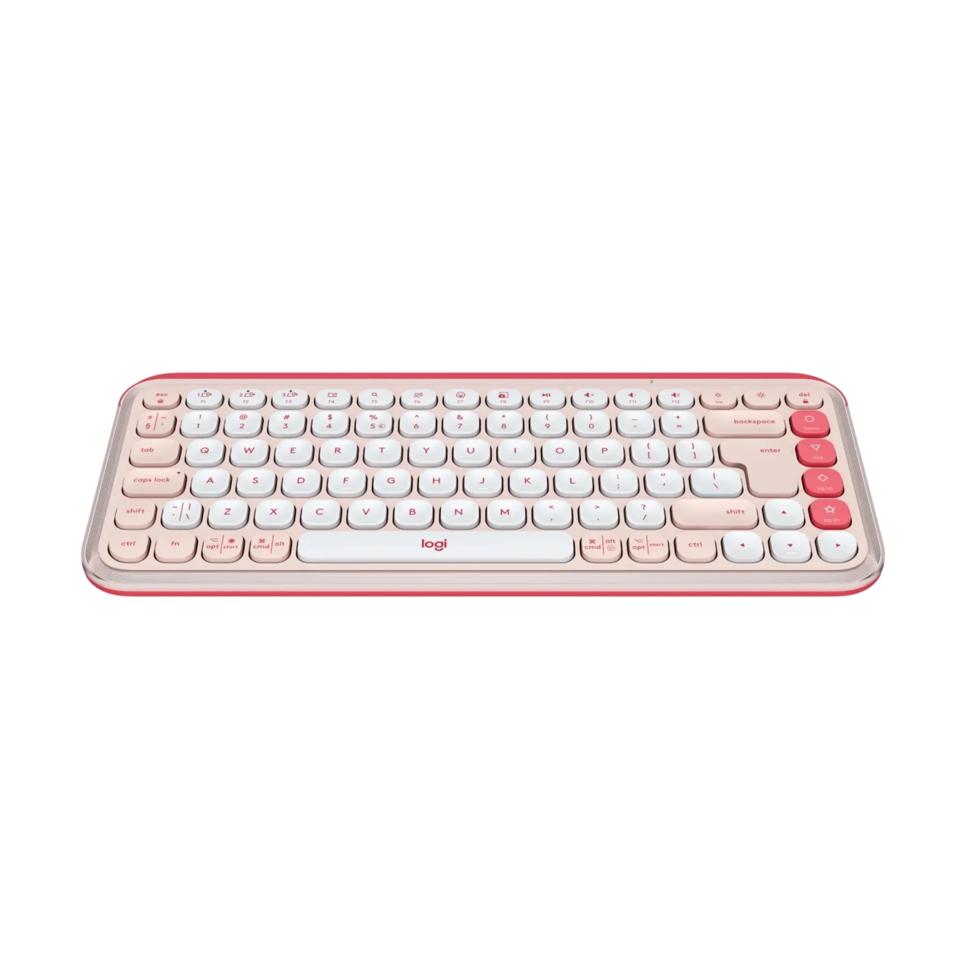 Бездротова клавіатура Logitech POP Icon Keys Rose, рожевий дизайн, зручні круглі клавіші, підключення Bluetooth