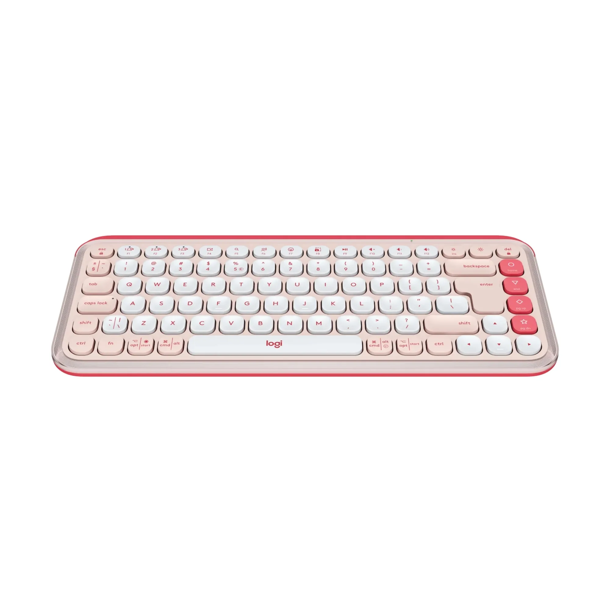 Бездротова клавіатура Logitech POP Icon Keys Rose, рожевий дизайн, зручні круглі клавіші, підключення Bluetooth