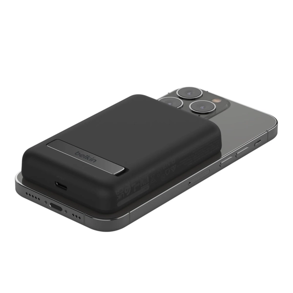 Купити Павербанк УМБ Belkin BoostCharge Magnetic Wireless Power Bank 5K + Stand (BPD004BTBK) Black - фото 7