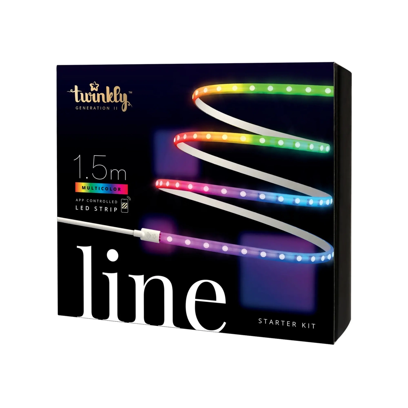 Купити Розумна LED стрічка Twinkly Line RGB 100 IP20 1.5м кабель чорний (TWL100STW-BEU) - фото 2