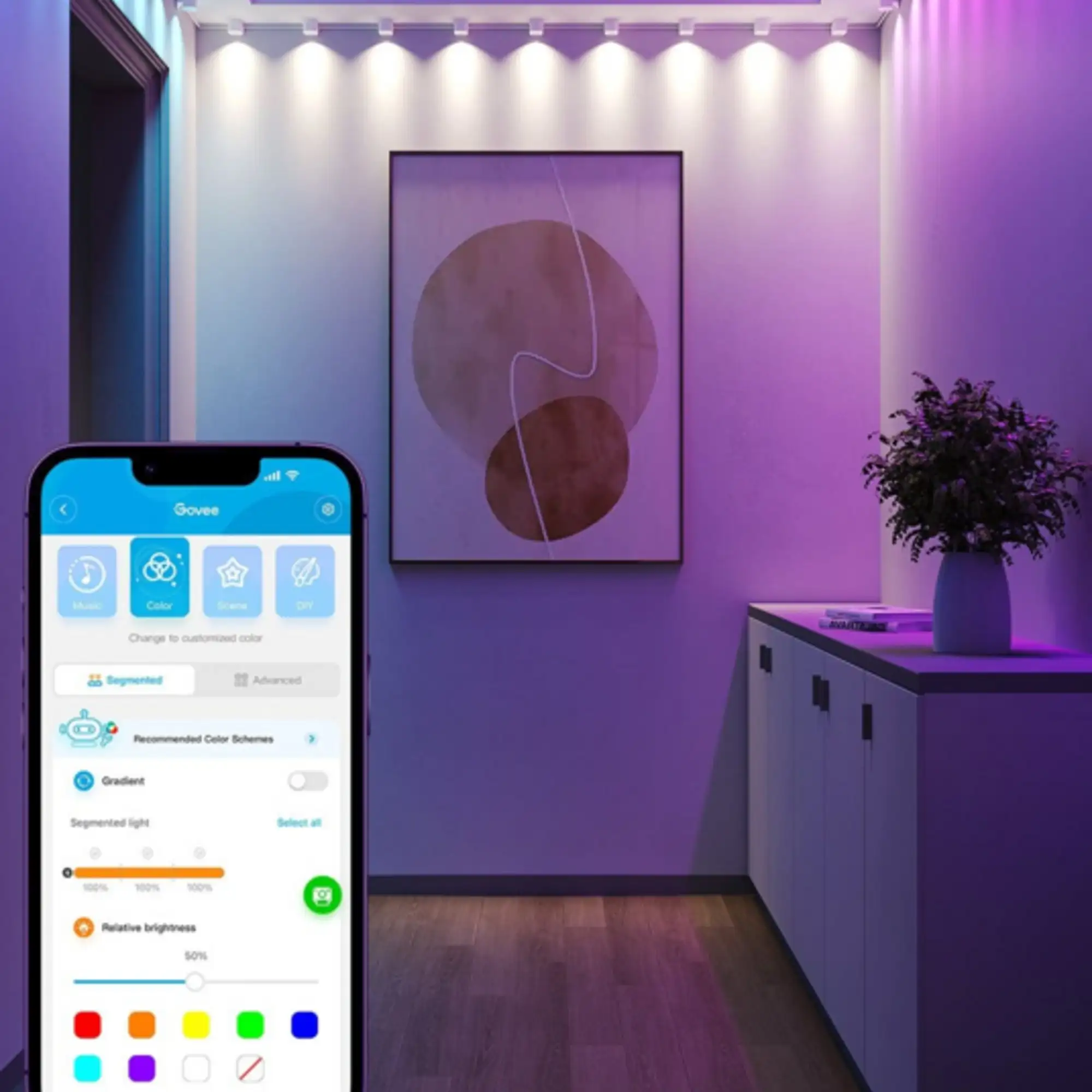 Купити Розумна LED стрічка Govee H608B String Downlights, 3м, RGBIC, WI-FI/Bluetooth (H608B301) - фото 5