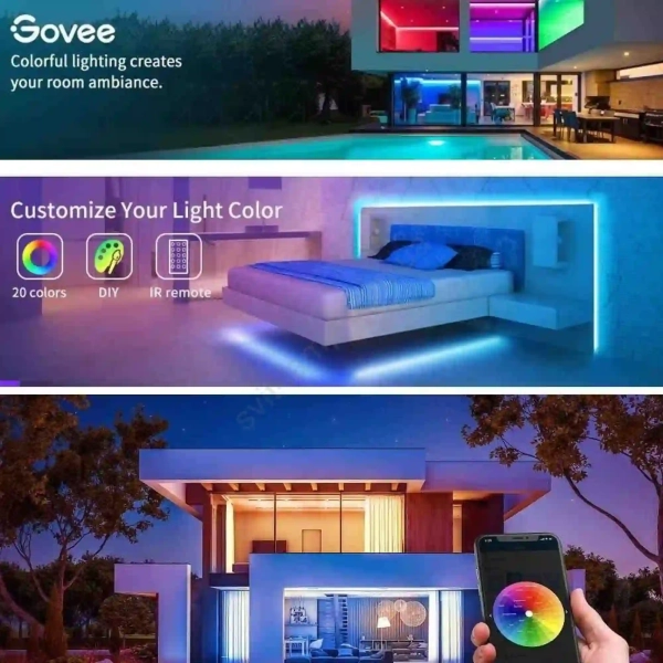 Купить Умная LED лента Govee H615A RGB Smart Wi-Fi/Bluetooth LED Strip Lights 5м (H615A3A3) - фото 4