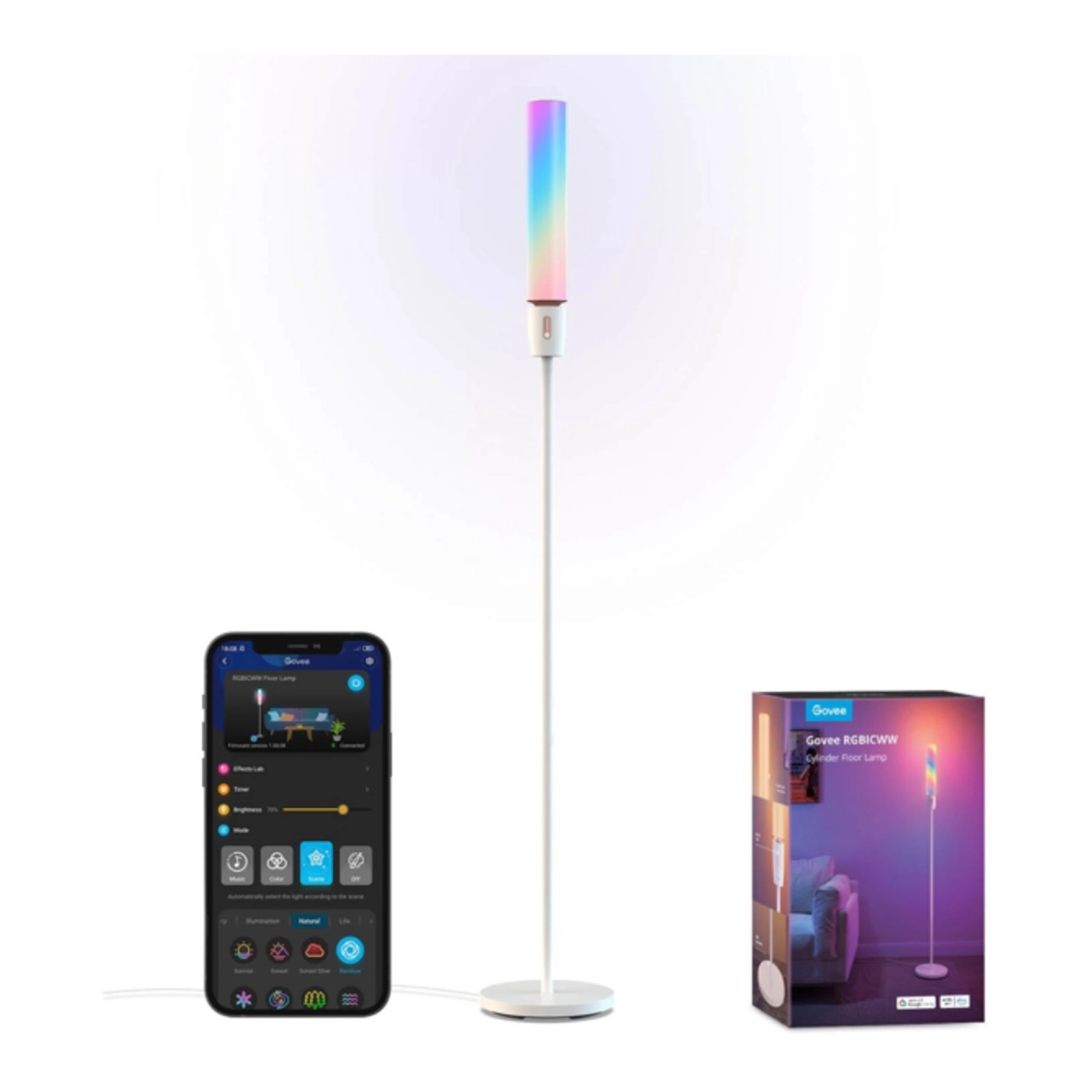 Купить Торшер умный Govee H6078, 1500Lm, RGBICW, WI-FI/Bluetooth (H6078302) - фото 2