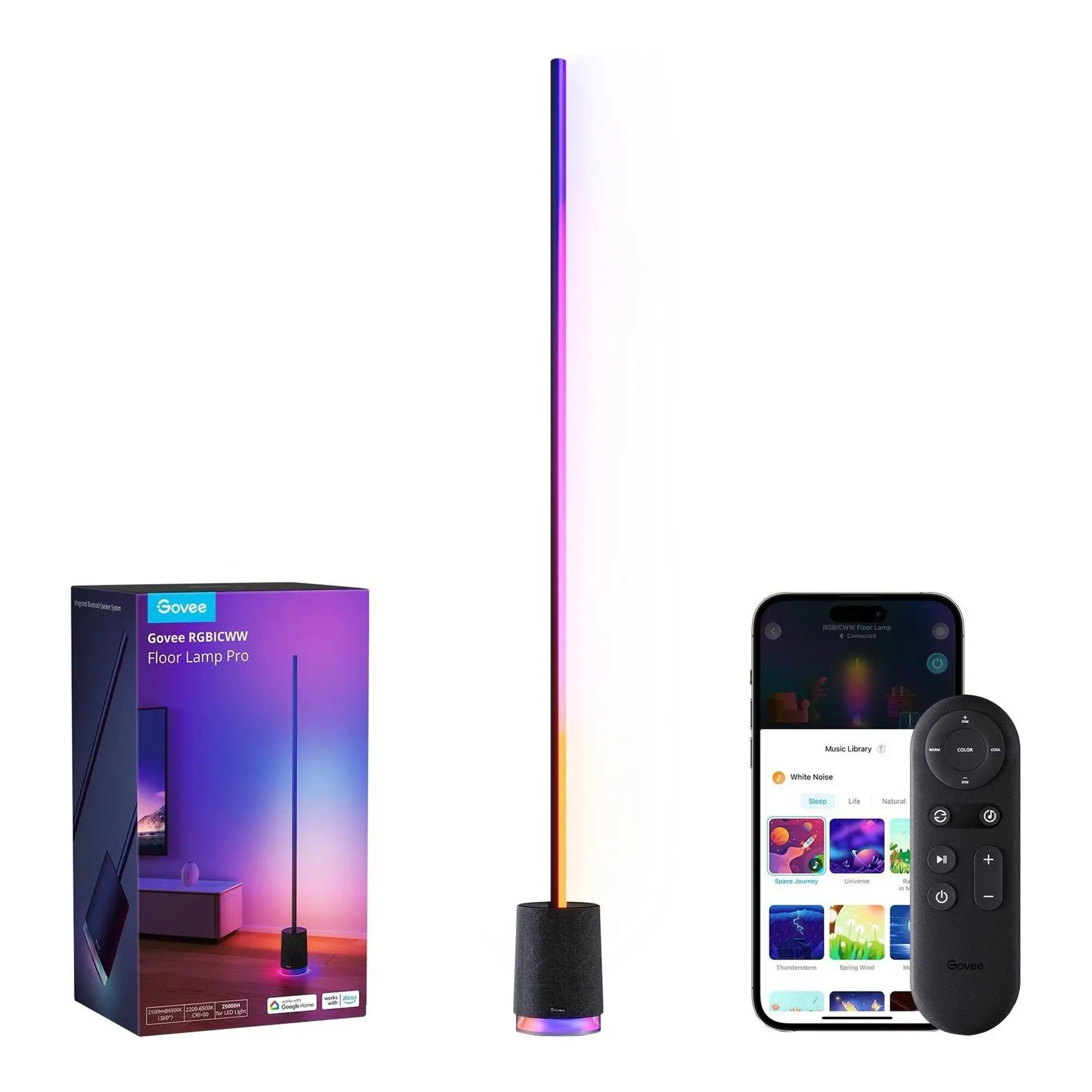 Купить Торшер умный Govee H6079, 1500Lm, RGBICW, with speaker, WI-FI/Bluetooth (H6079312) - фото 1