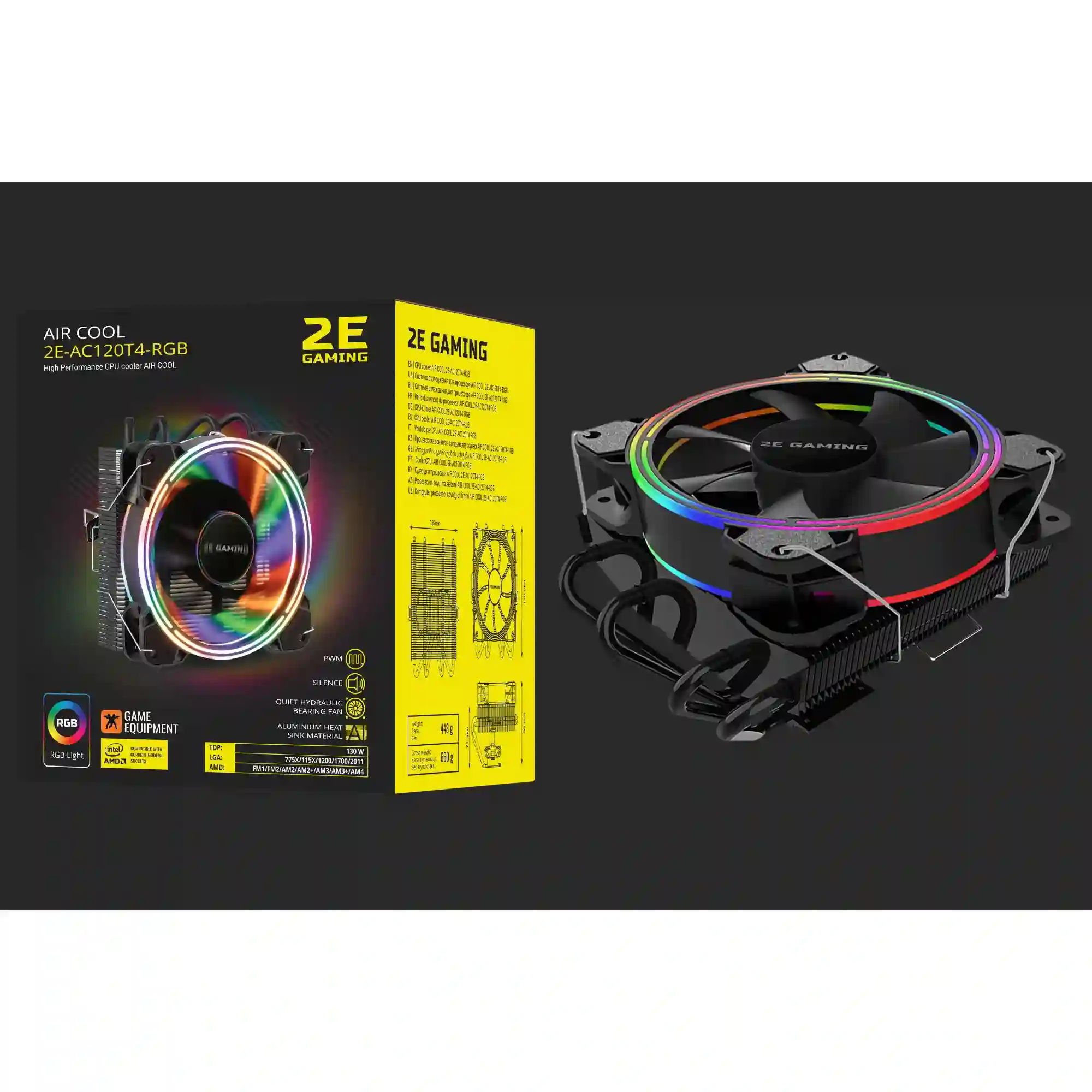 Купить Процессорный кулер 2E GAMING Air Cool AC120T4-ARGB - фото 7