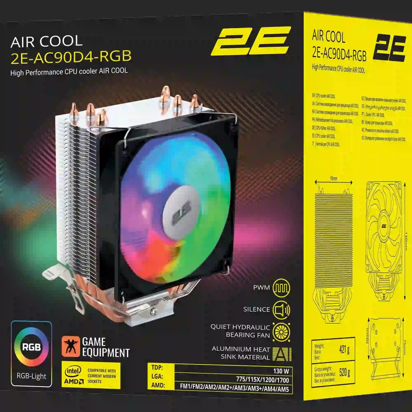 Купить Процессорный кулер 2E GAMING Air Cool AC90D4-ARGB - фото 6