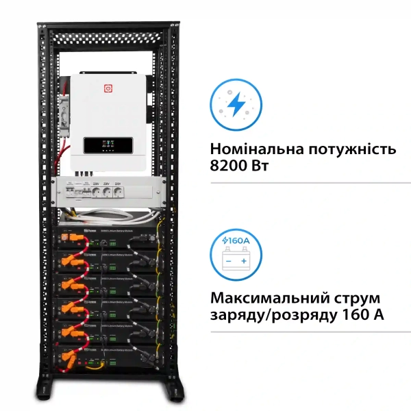 Купить Система хранения энергии Solarverse SRV24-1MX8.2K1-LDY14.4K1-1 8.2kW 14.4kWh 6BAT LiFePO4 6000 циклов - фото 2