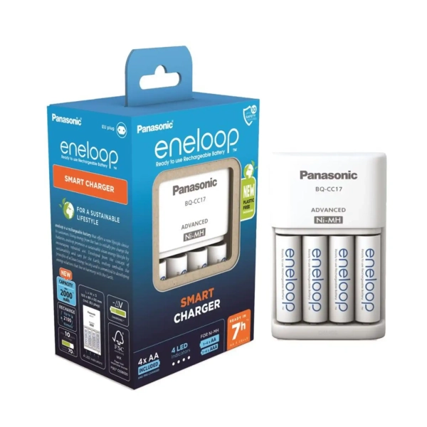 Купить Зарядное устройство Panasonic Advanced Charger+ Акумулятор Eneloop NI-MH AA 2000 мАч, 4 шт. (K-KJ17MCD40E) - фото 4