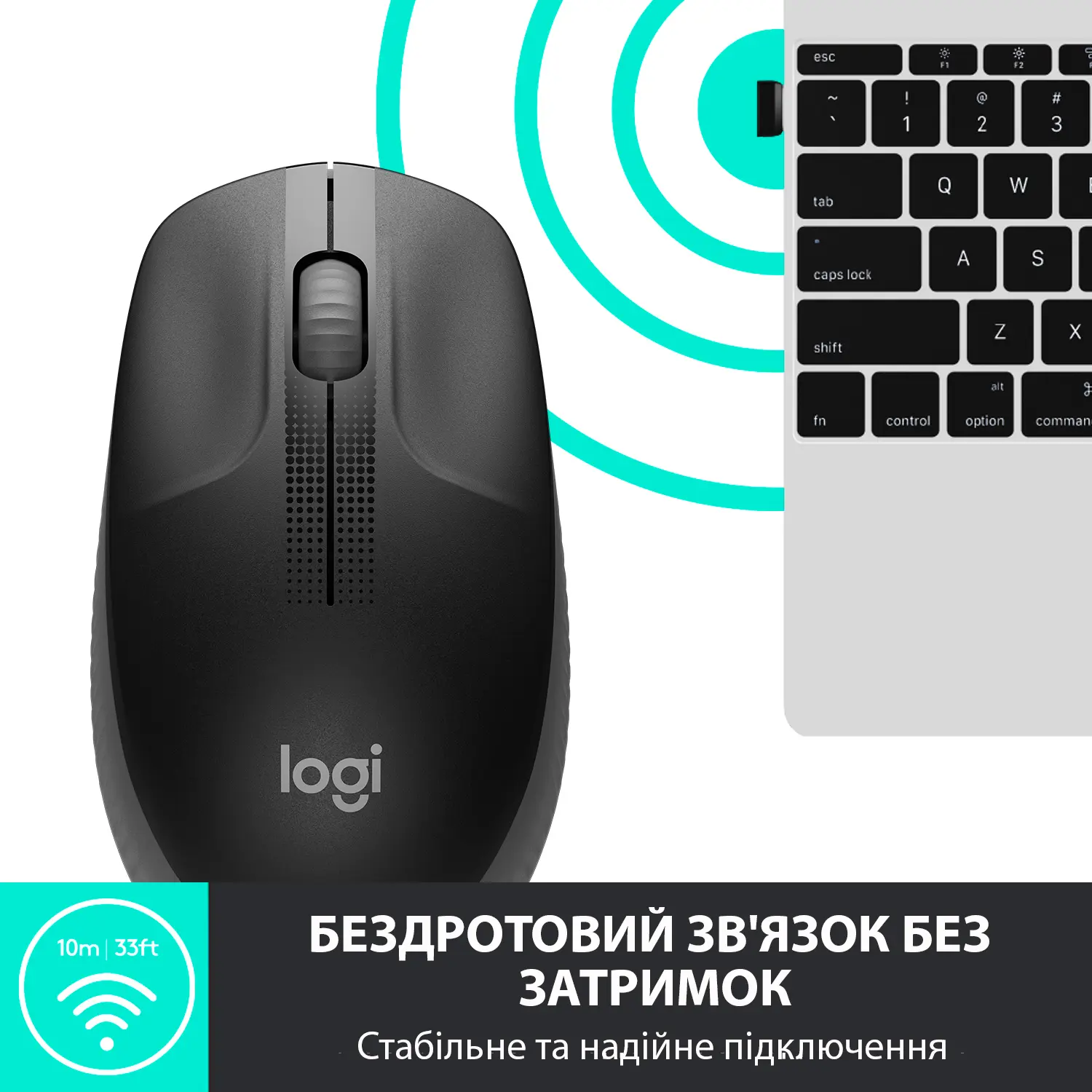 Купити Миша Logitech M190 Wireless Charcoal - фото 4