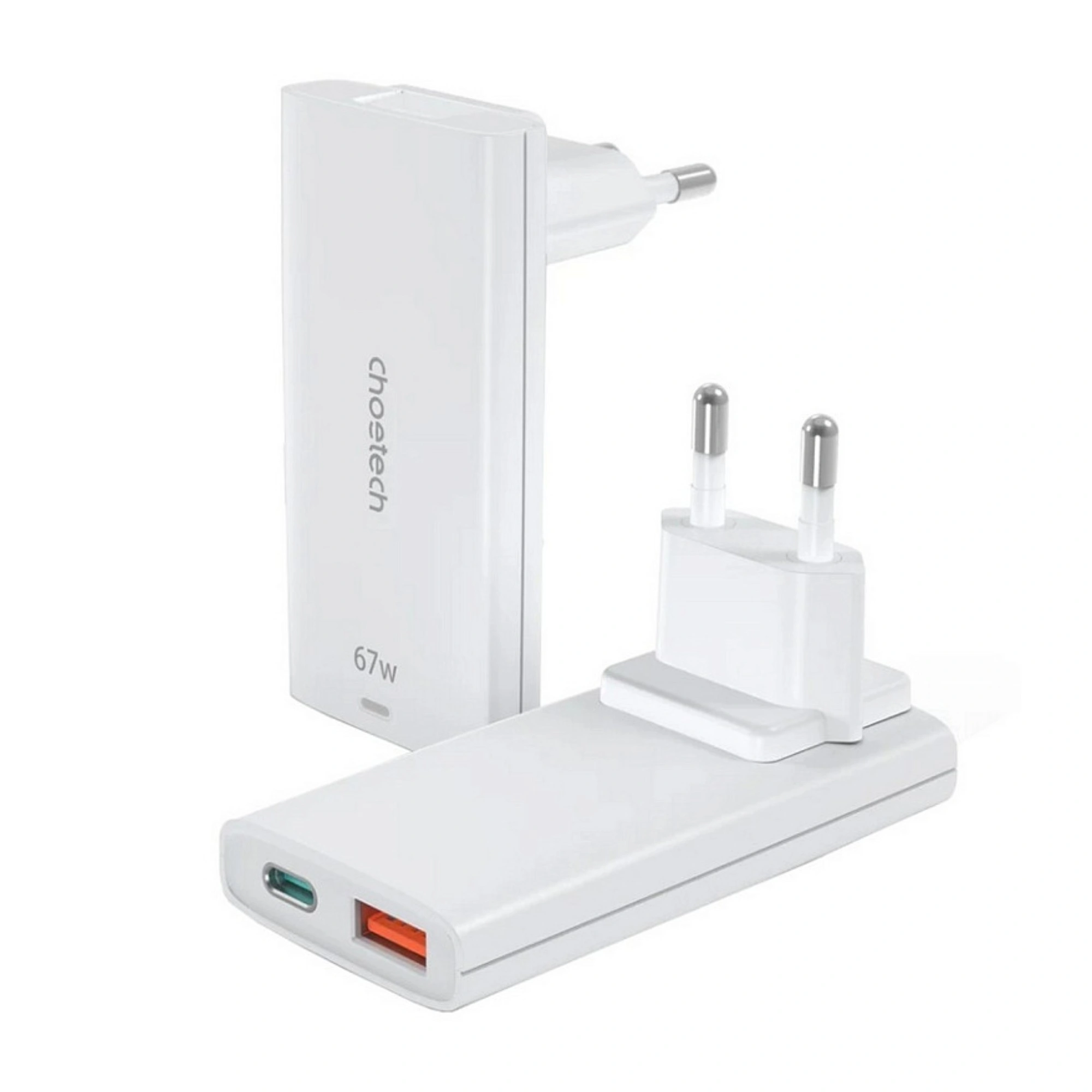 Купить Зарядное устройство Choetech 2xUSB 65W GaN White (PD6011-EU-WH) - фото 1