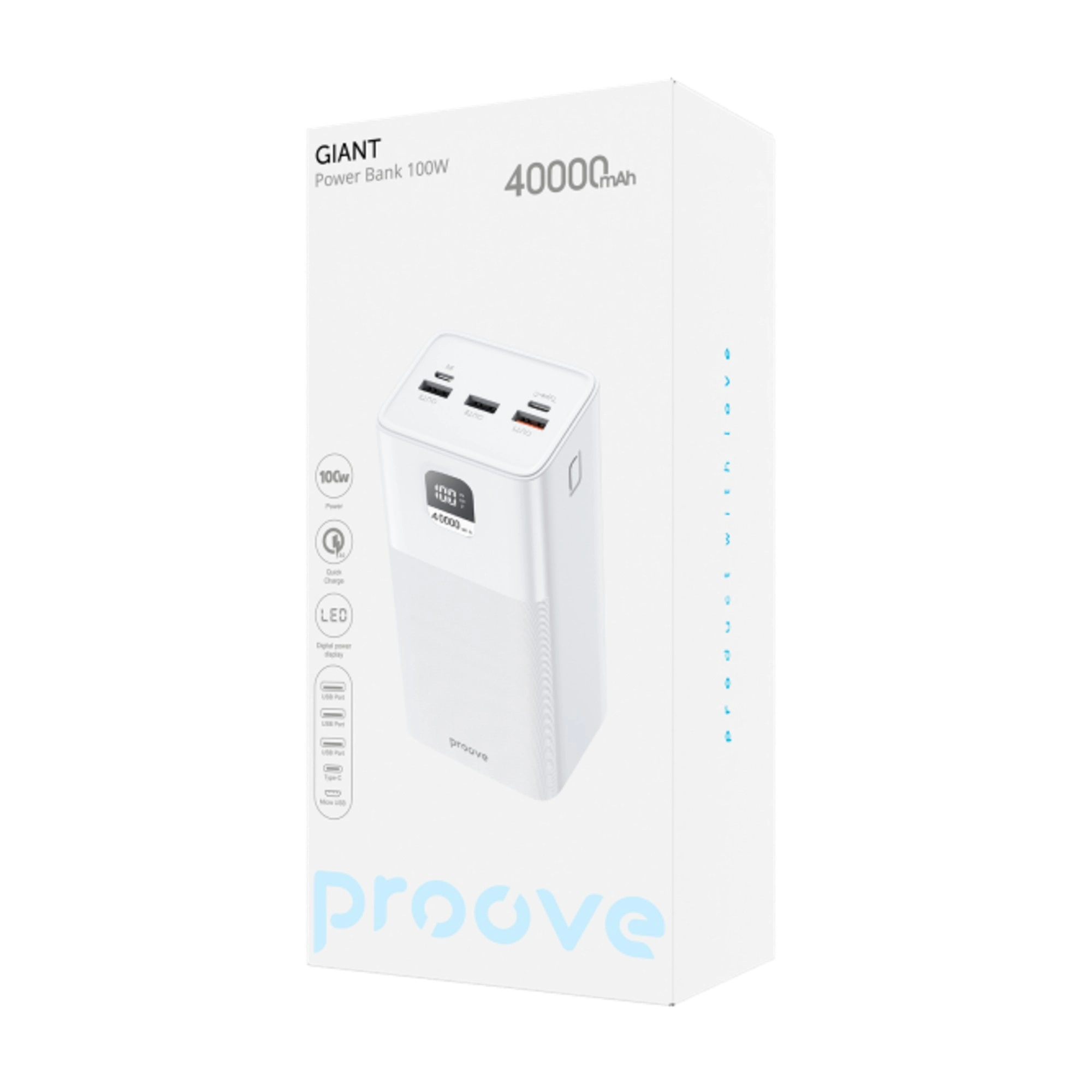 Купити Павербанк УМБ Proove Giant 40000mAh 100W White (PBGI99320002) - фото 4