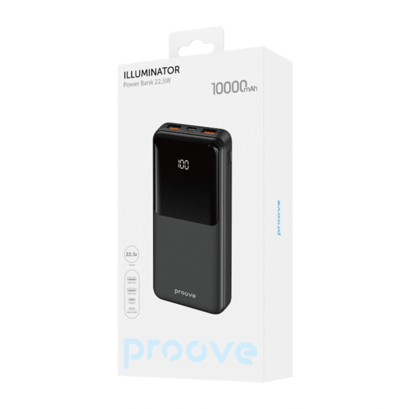 Купити Павербанк УМБ Proove Illuminator 10000mAh 22.5W Black (PBI122210001) - фото 2