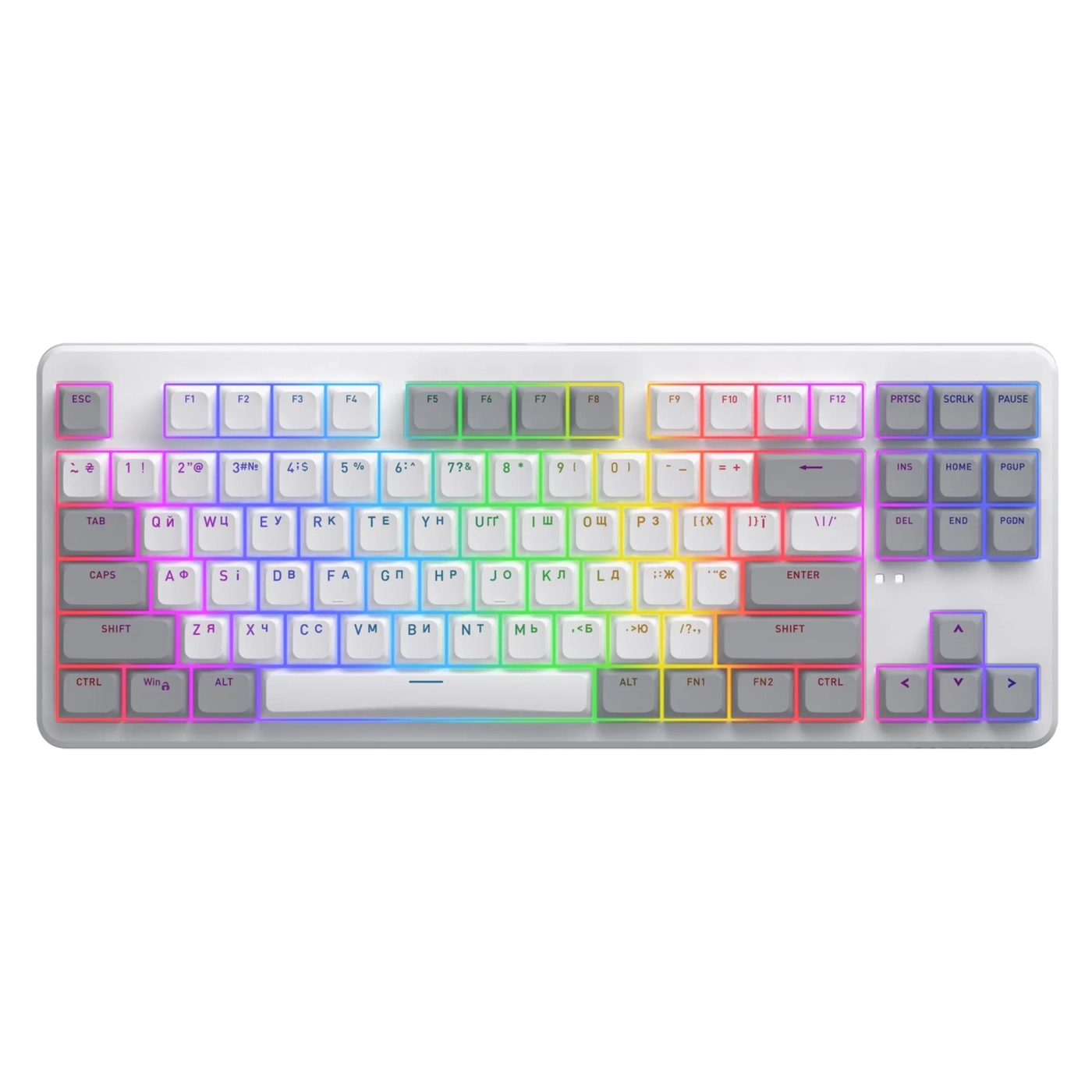 Купить Клавиатура HATOR Rockfall 3 Mecha TKL Wireless Orange Linear rev2 White (HTK851UA) - фото 1