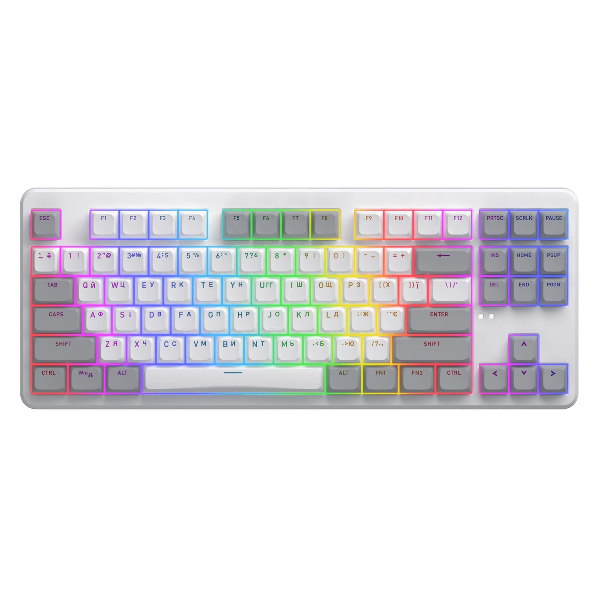 Купить Клавиатура HATOR Rockfall 3 Mecha TKL Wireless Orange Linear rev2 White (HTK851UA) - фото 1