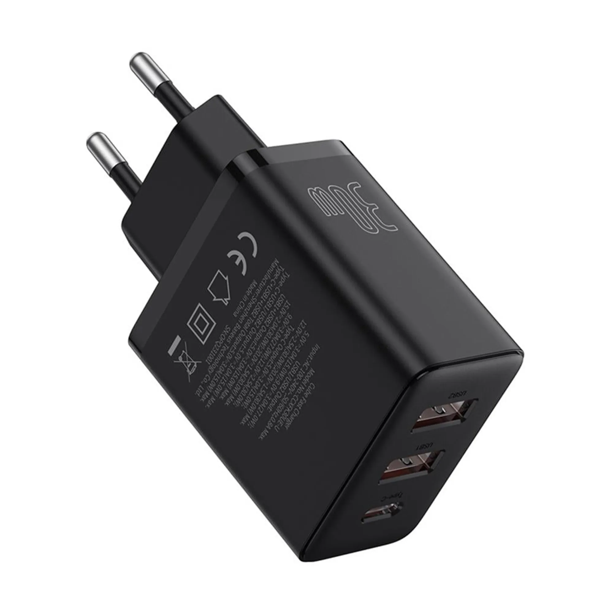 Купить Зарядное устройство OS-Baseus Cube Fast Charger 2U+C 30W EU Cluster Black (P10111402113-00) - фото 3
