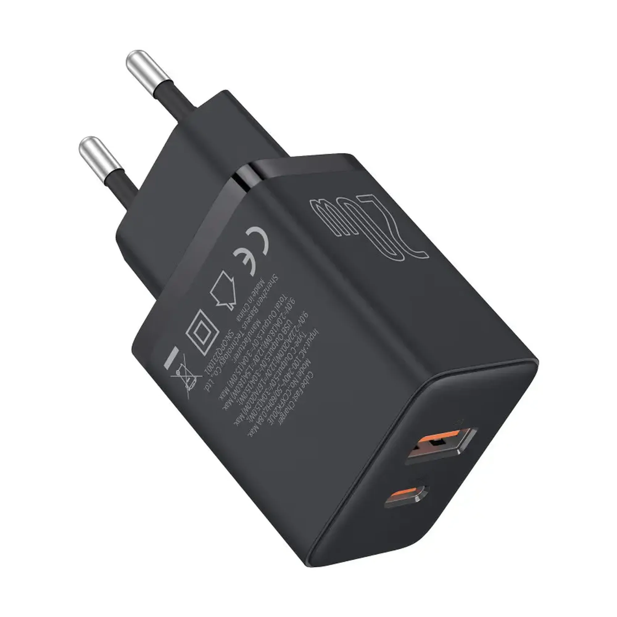 Купити Зарядний пристрій OS-Baseus Cube Fast Charger C+U 20W EU Cluster Black (P10111403113-00) - фото 5