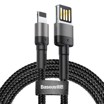Купить Кабель Baseus Cafule USB - Lightning 2.4A 1m Grey/Black (CALKLF-GG1) - фото 1