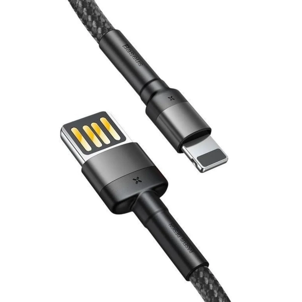 Купить Кабель Baseus Cafule USB - Lightning 2.4A 1m Grey/Black (CALKLF-GG1) - фото 2