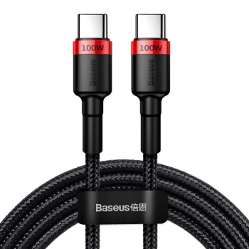 Купить Кабель Baseus Cafule USB-C - USB-C 100W 20V 5A PD2.0 2m Red/Black (CATKLF-AL91) - фото 1