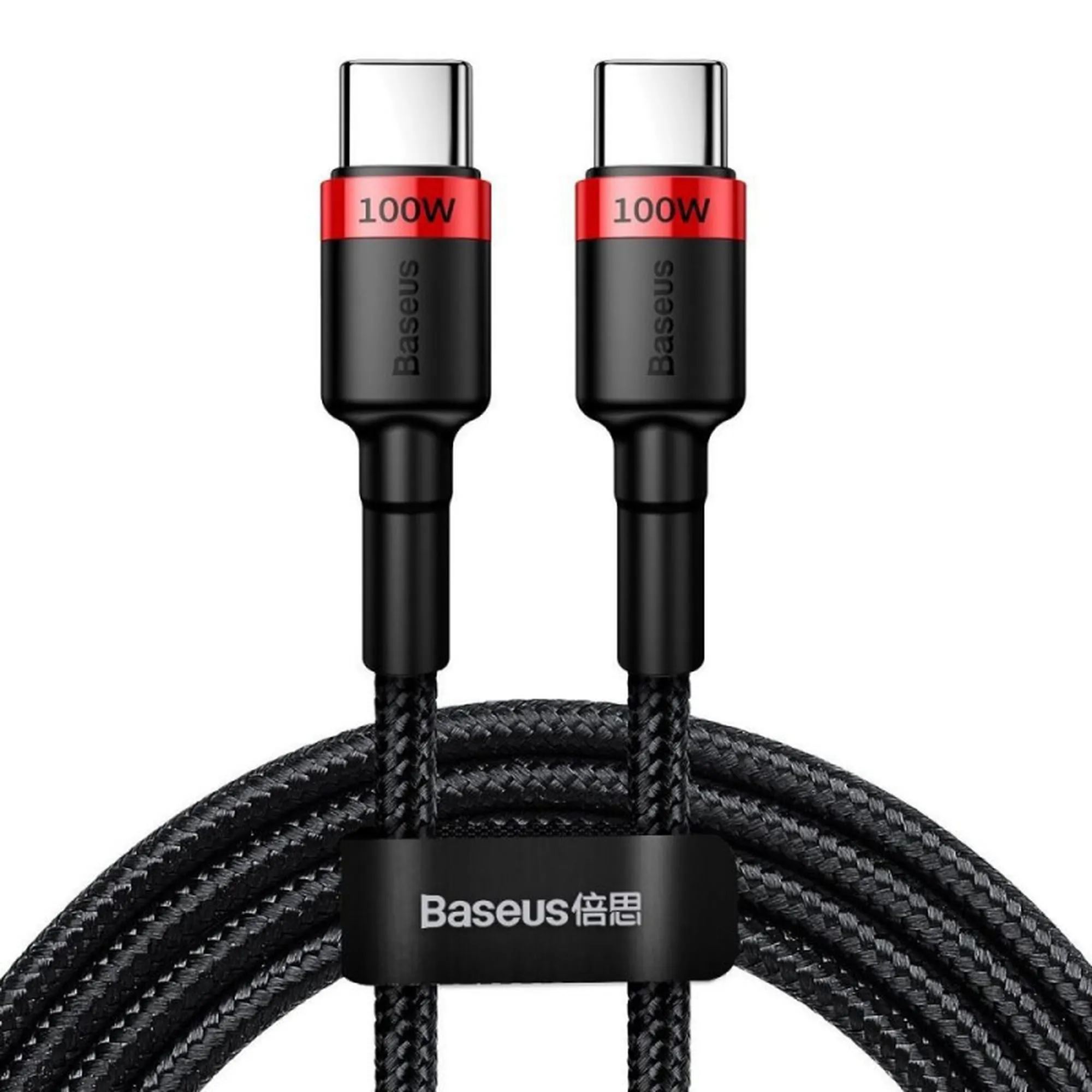 Купить Кабель Baseus Cafule USB-C - USB-C 100W 20V 5A PD2.0 2m Red/Black (CATKLF-AL91) - фото 1