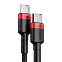 Купить Кабель Baseus Cafule USB-C - USB-C 100W 20V 5A PD2.0 2m Red/Black (CATKLF-AL91) - фото 2
