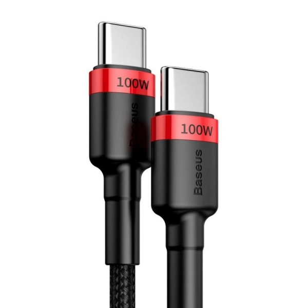 Купить Кабель Baseus Cafule USB-C - USB-C 100W 20V 5A PD2.0 2m Red/Black (CATKLF-AL91) - фото 2