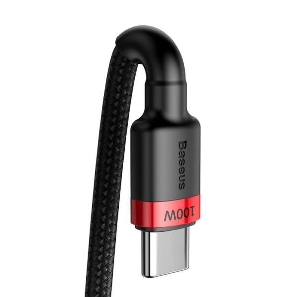 Купить Кабель Baseus Cafule USB-C - USB-C 100W 20V 5A PD2.0 2m Red/Black (CATKLF-AL91) - фото 3
