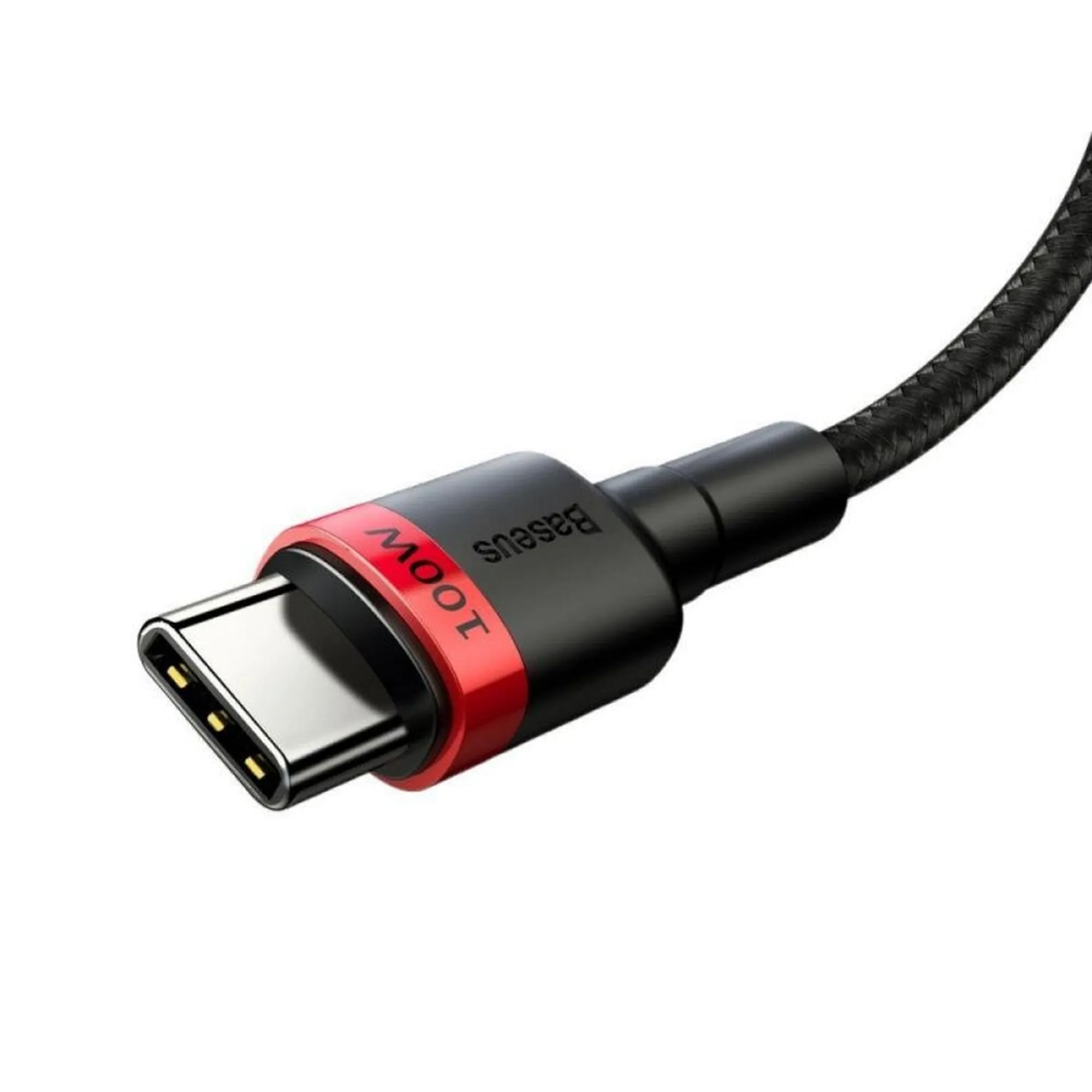 Купить Кабель Baseus Cafule USB-C - USB-C 100W 20V 5A PD2.0 2m Red/Black (CATKLF-AL91) - фото 4