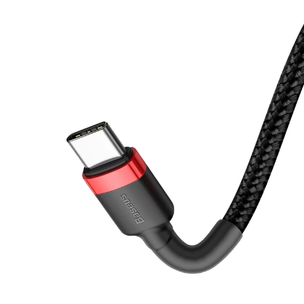 Купить Кабель Baseus Cafule USB-C - USB-C 60W 20V 3A PD2.0 1m Red/Black (CATKLF-G91) - фото 2
