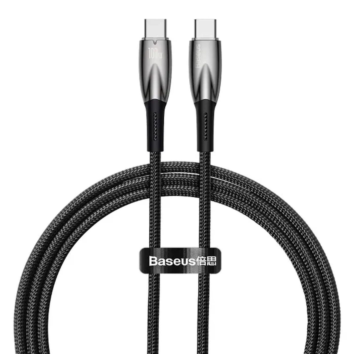 Купить Кабель Baseus Glimmer USB-C - USB-C 100W 1m Black (CADH000701) - фото 1