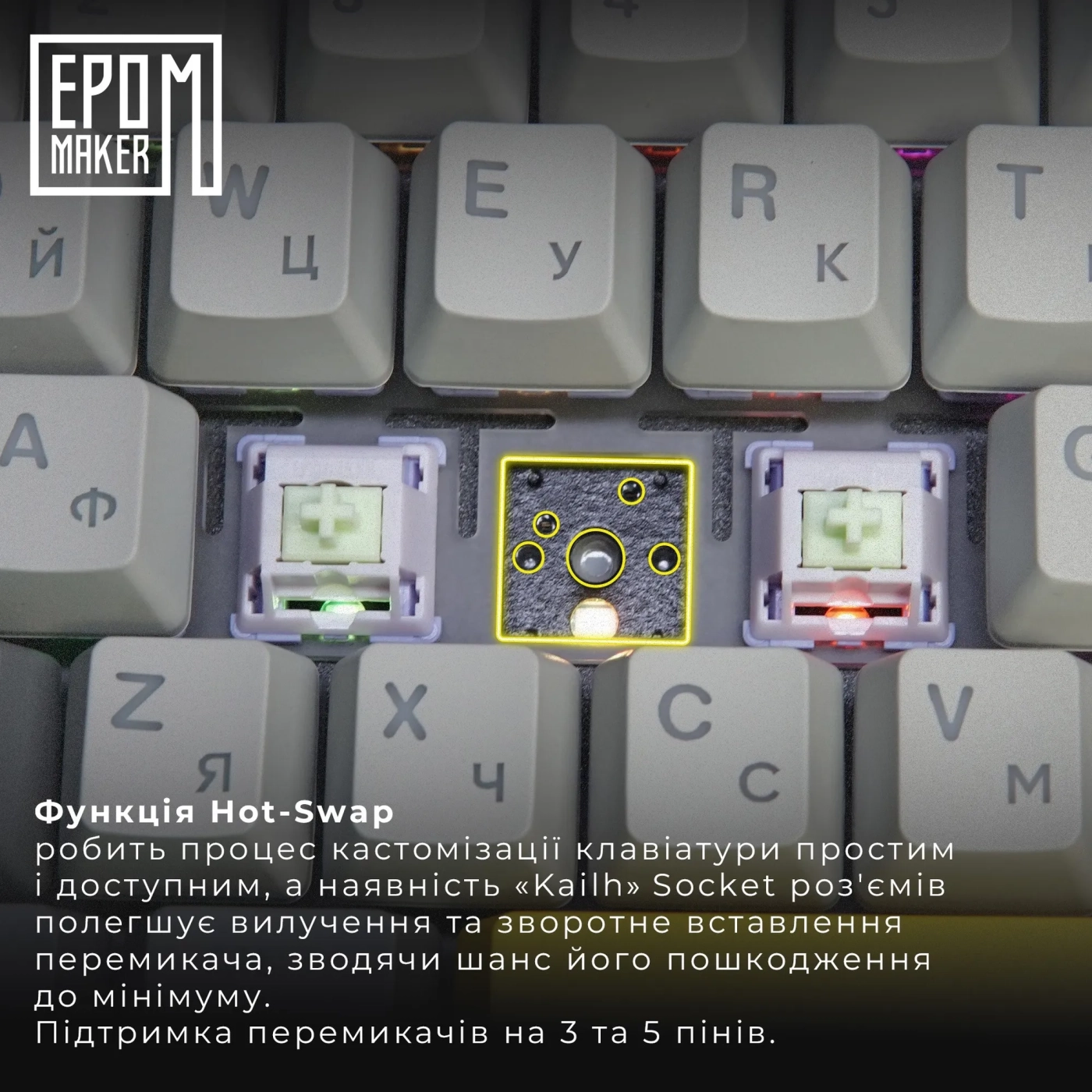 Купить Клавиатура Epomaker Shadow-X Wisteria White (SHX-W-WL) - фото 2