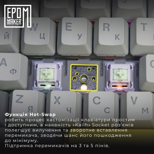 Купить Клавиатура Epomaker Shadow-X Wisteria White (SHX-W-WL) - фото 2