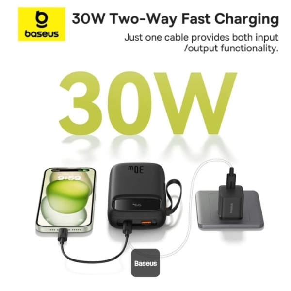 Купить Павербанк УМБ Baseus QPow2 20000mAh 30W (P10055009113-00) Black - фото 3
